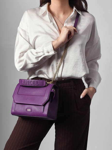 Handtas M Ninon Leder Lancel Violet ninon A09222 ander zicht 1